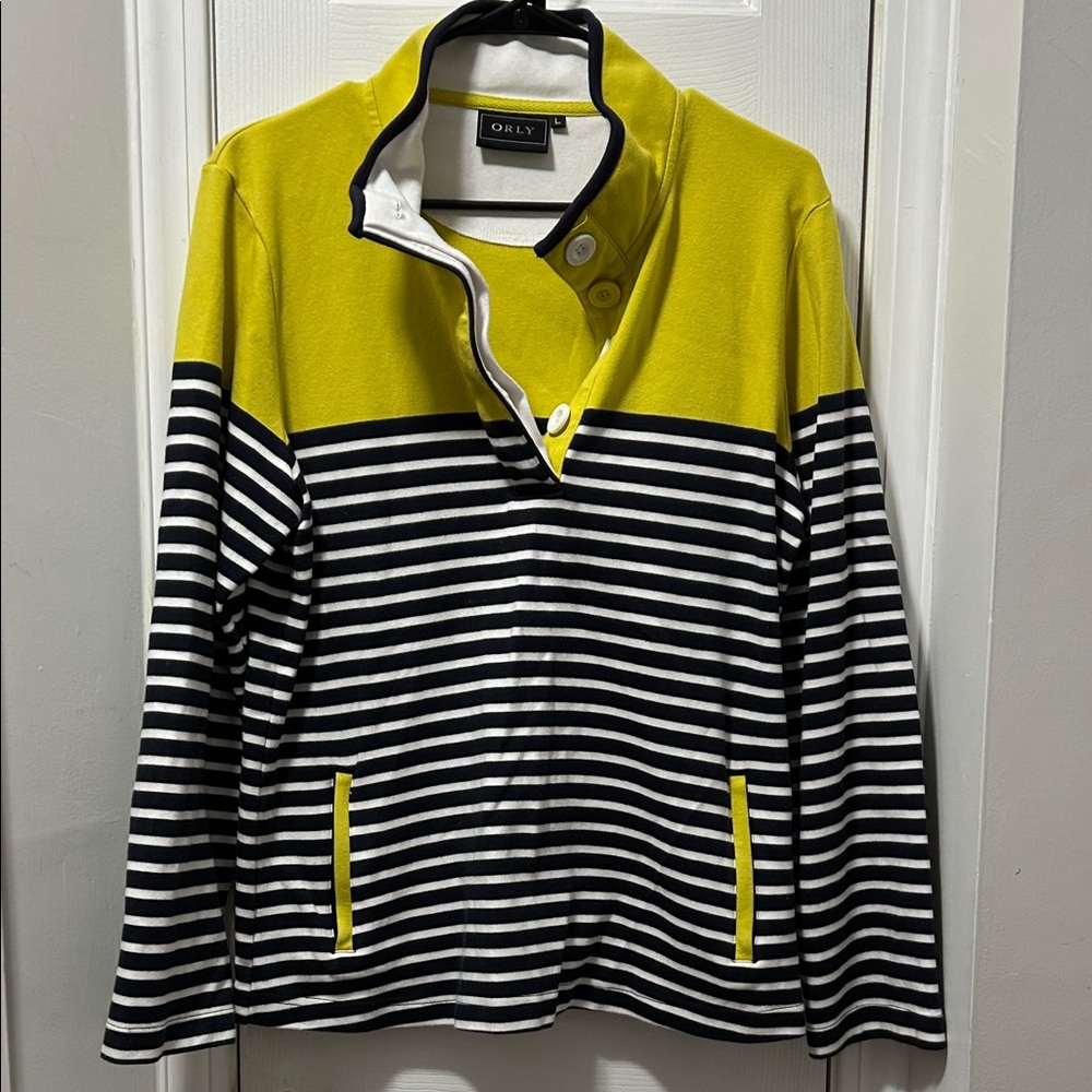 Orly Black and Yellow Striped Sweater